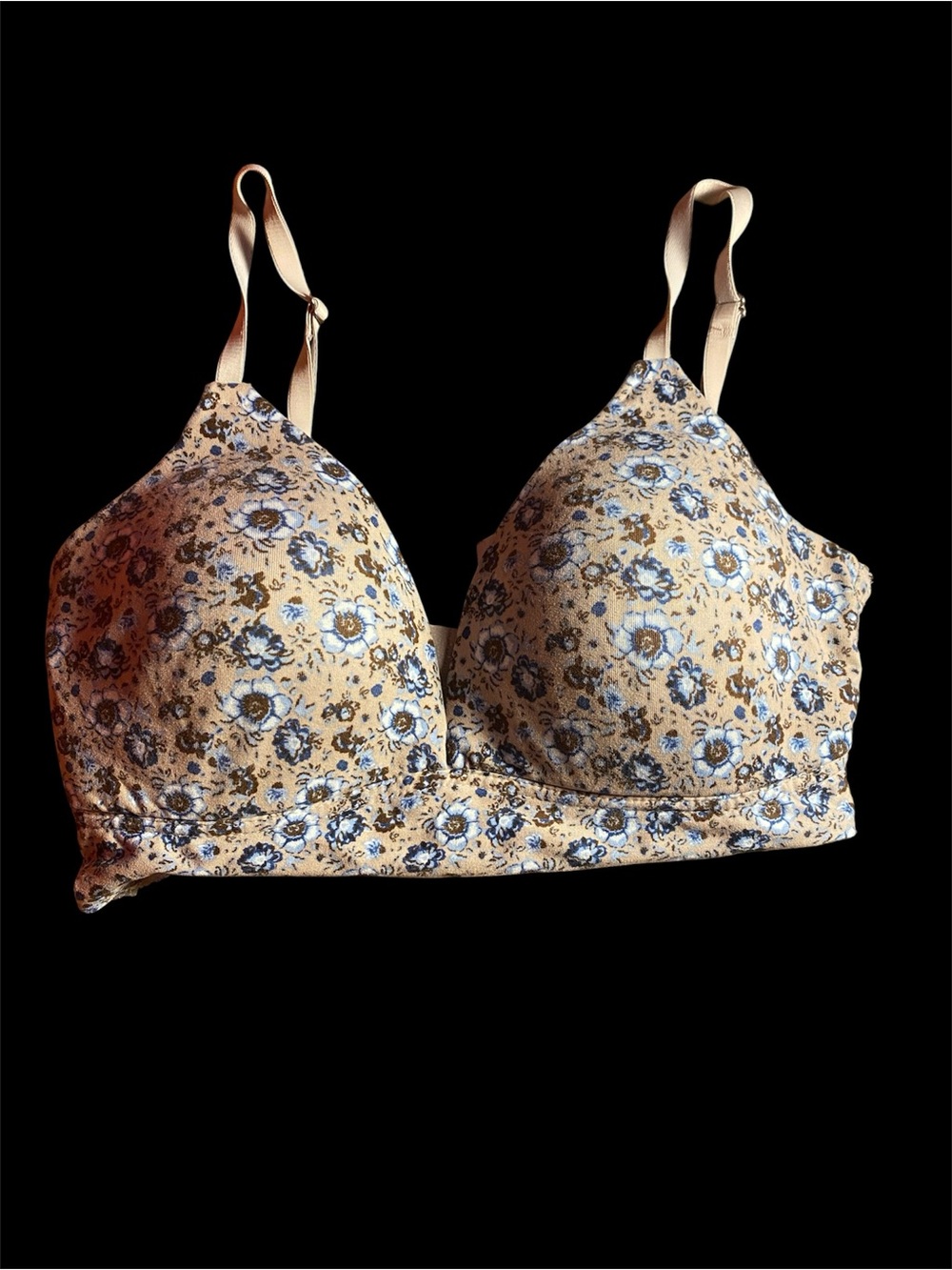 Super Cute & Comfy Lucky Brand Floral Nude/Blue Comfort Bra. Size 36C